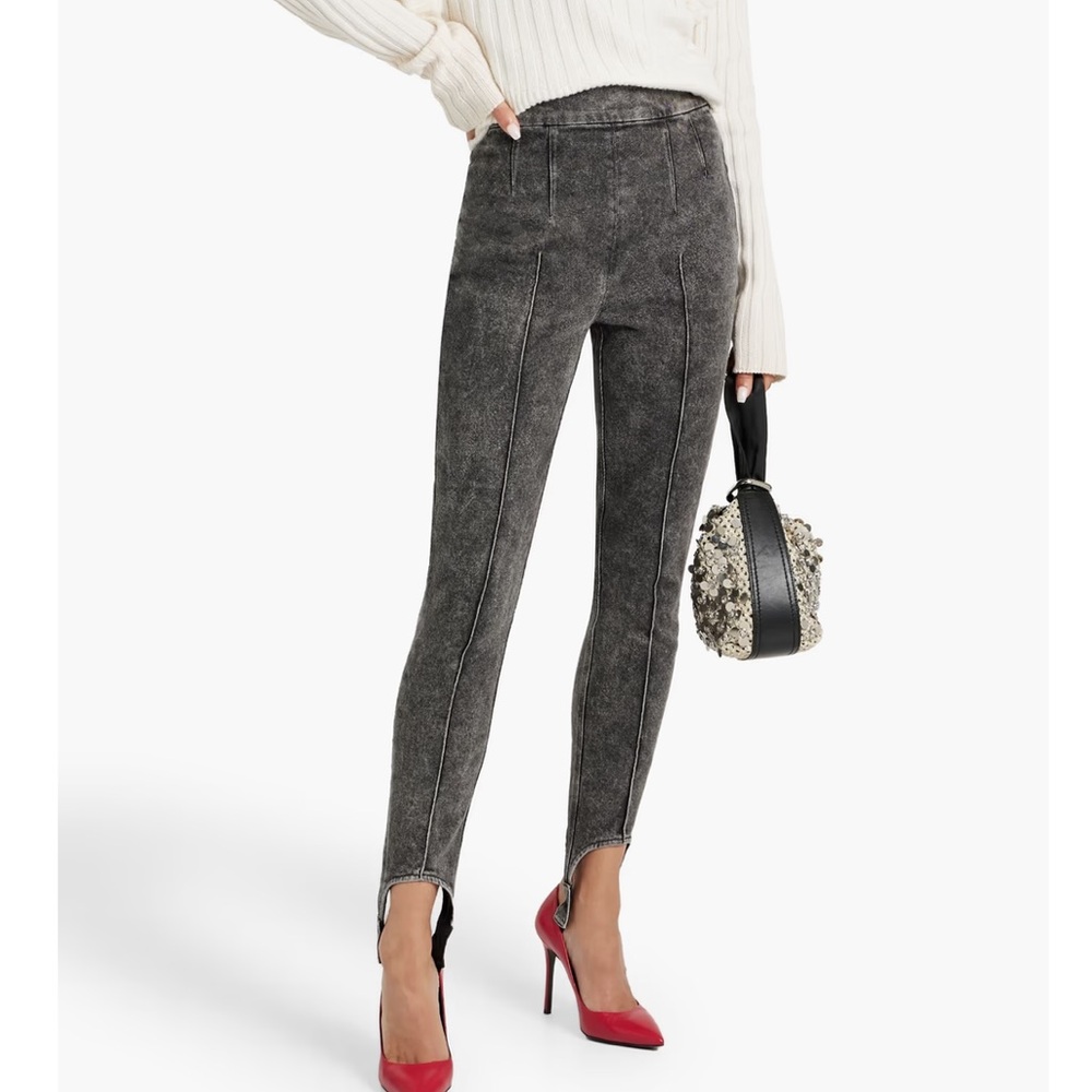 ISABEL MARANT Nanouli high-rise stirrup skinny jeans faded black 44/12